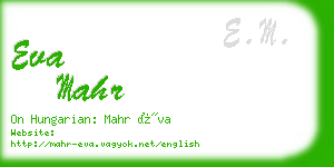 eva mahr business card